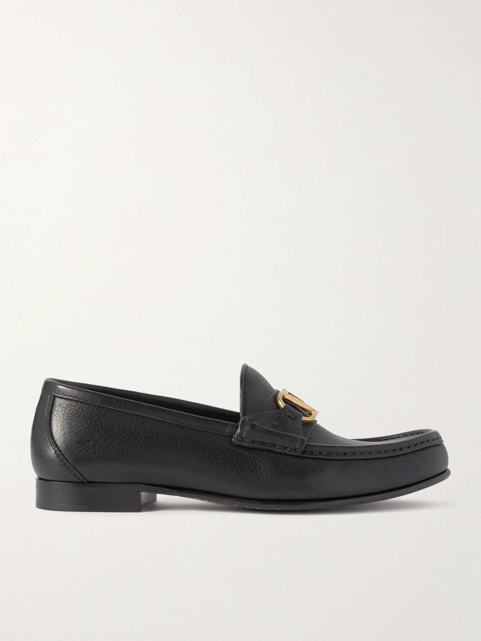 VLogo Signature 20 leather loafers Black - 1