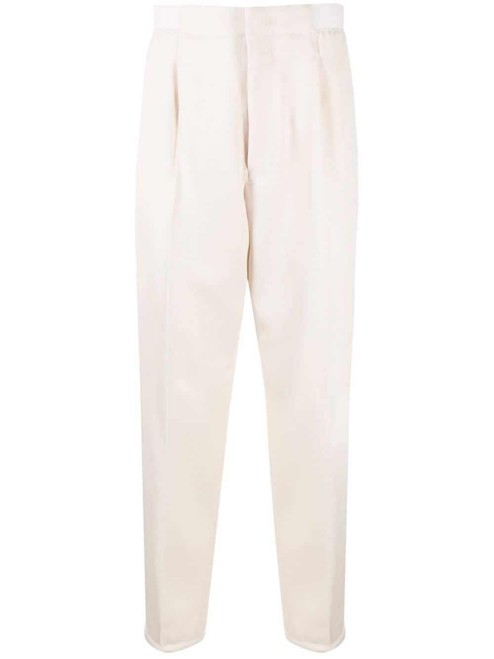elasticated-ankles wool trousers - 1