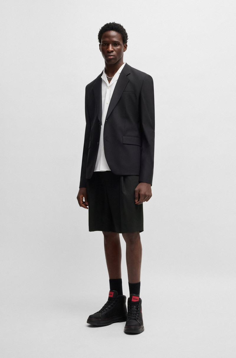 HUGO MODERN-FIT SHORTS IN A STRETCH-WOOL BLEND outlook
