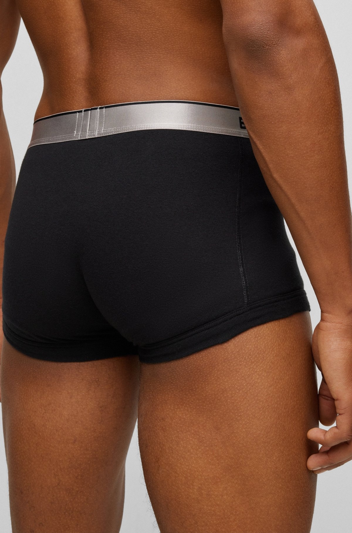 TWO-PACK OF COTTON TRUNKS WITH METALLIC BRANDED WAISTBANDS - 5