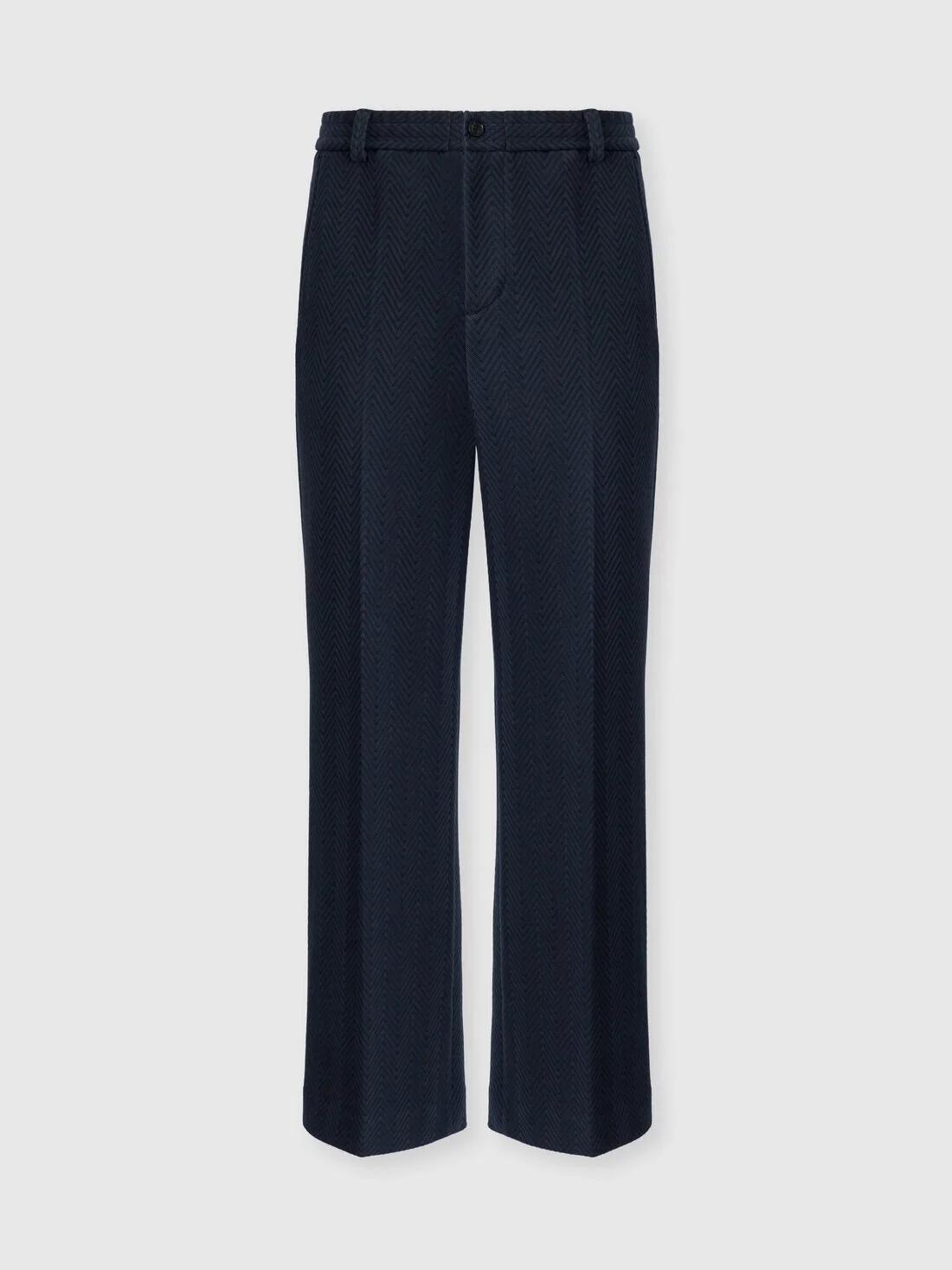 Tone-on-tone chevron cotton and viscose trousers - 1
