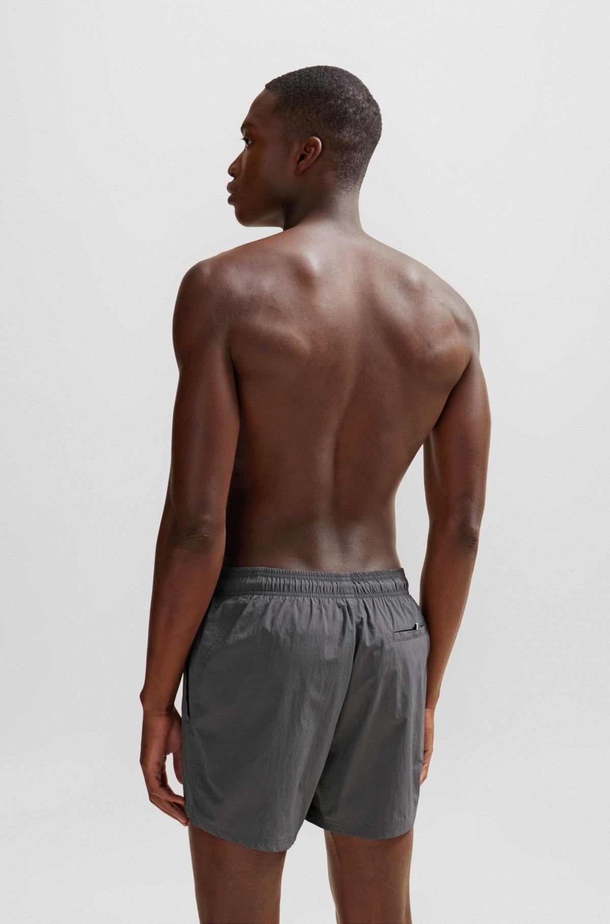 QUICK-DRY SWIM SHORTS WITH LARGE LOGO PRINT - 4