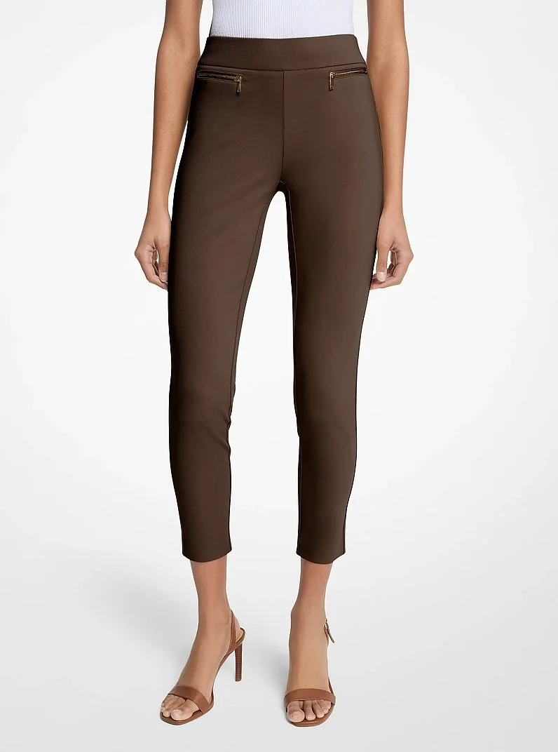 Viscose Blend Zip Pants - 1