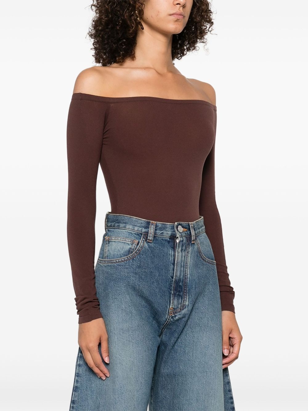 long-sleeve off-shoulder bodysuit - 3