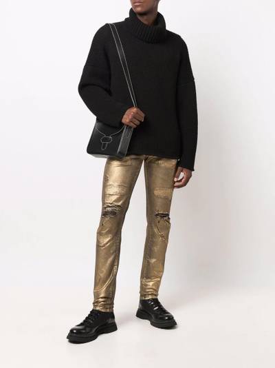 Dolce & Gabbana metallic-finish distressed trousers outlook