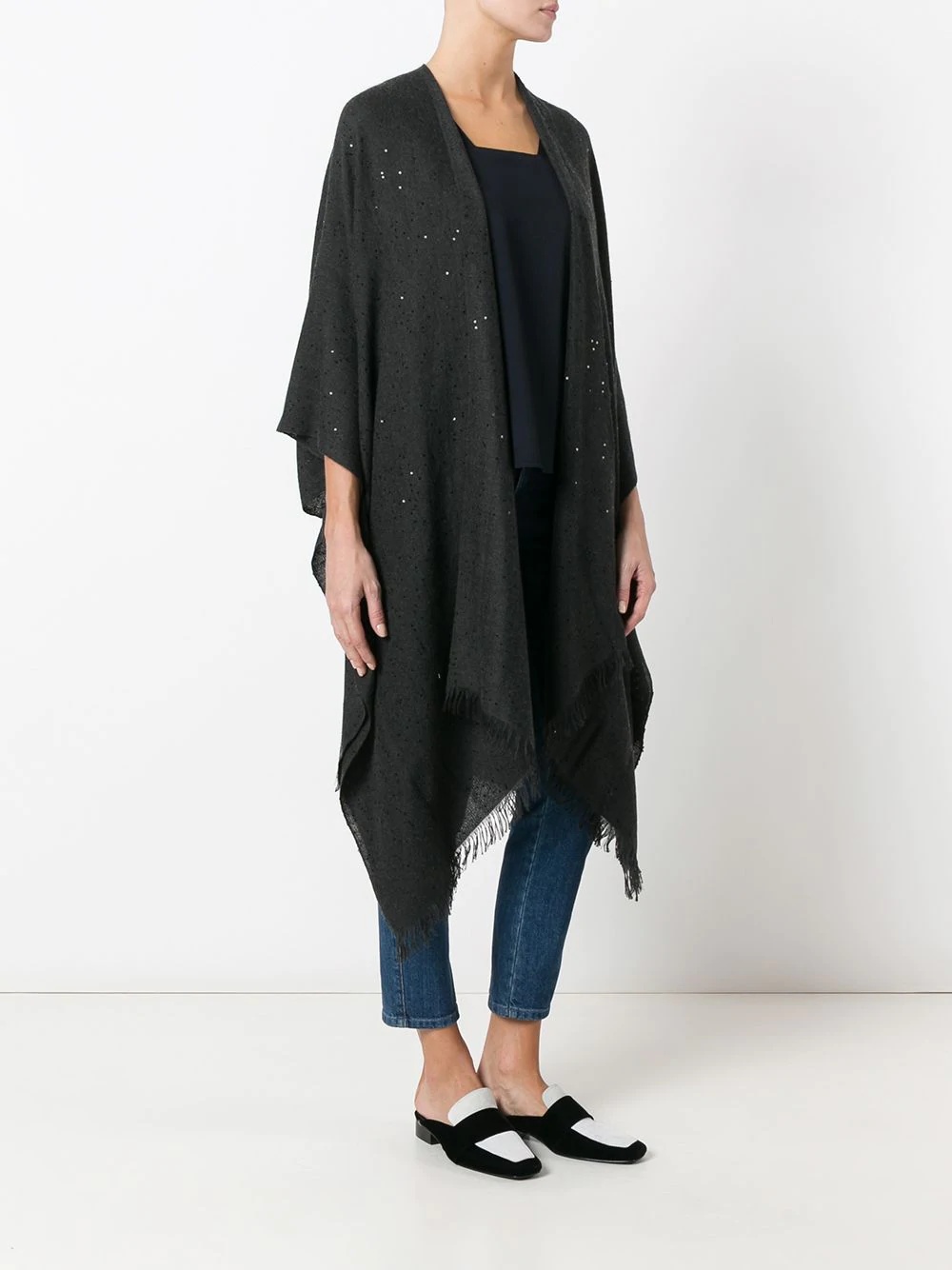 knitted sequin cape - 3