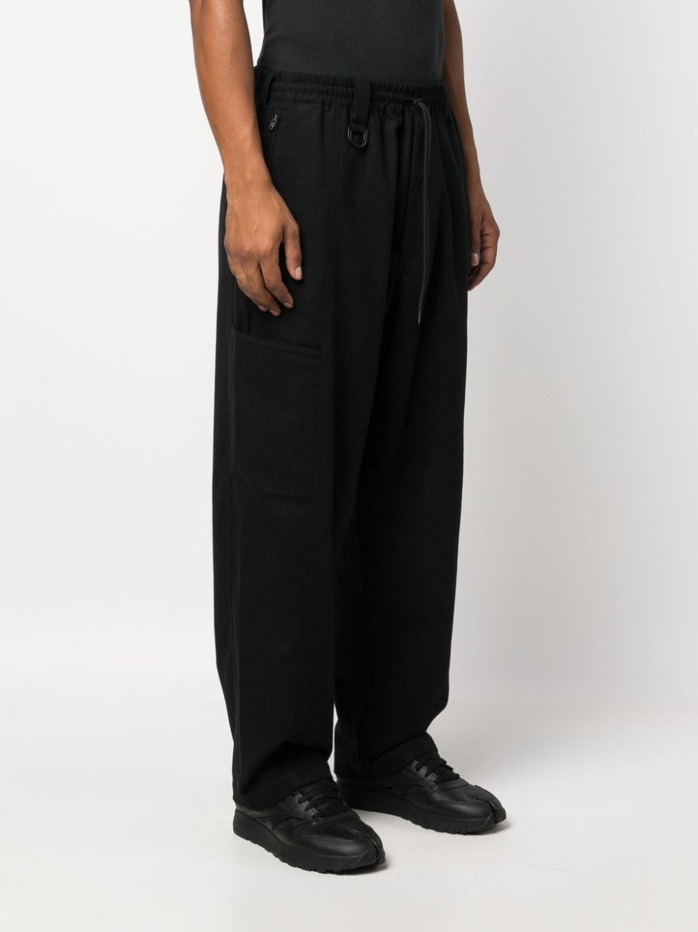 drawstring cotton track pants - 3