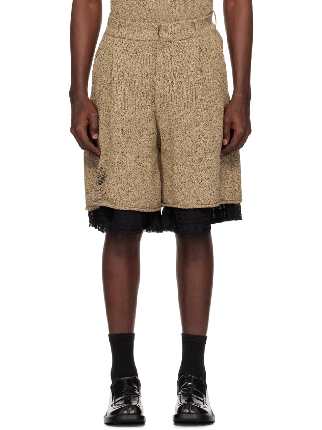 Beige Varto Shorts - 1