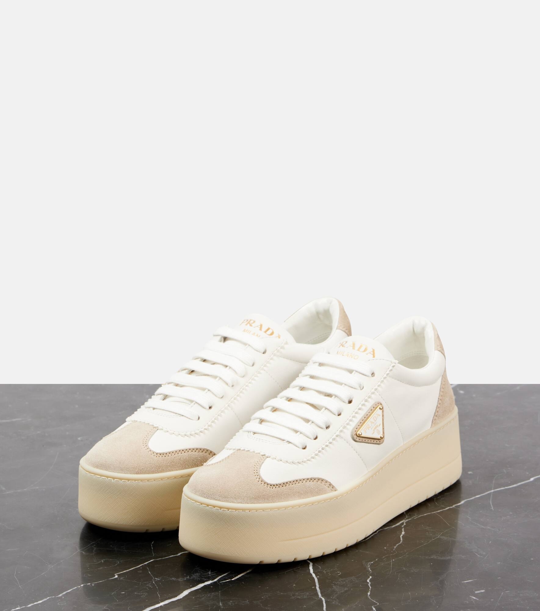 Leather platform sneakers - 4
