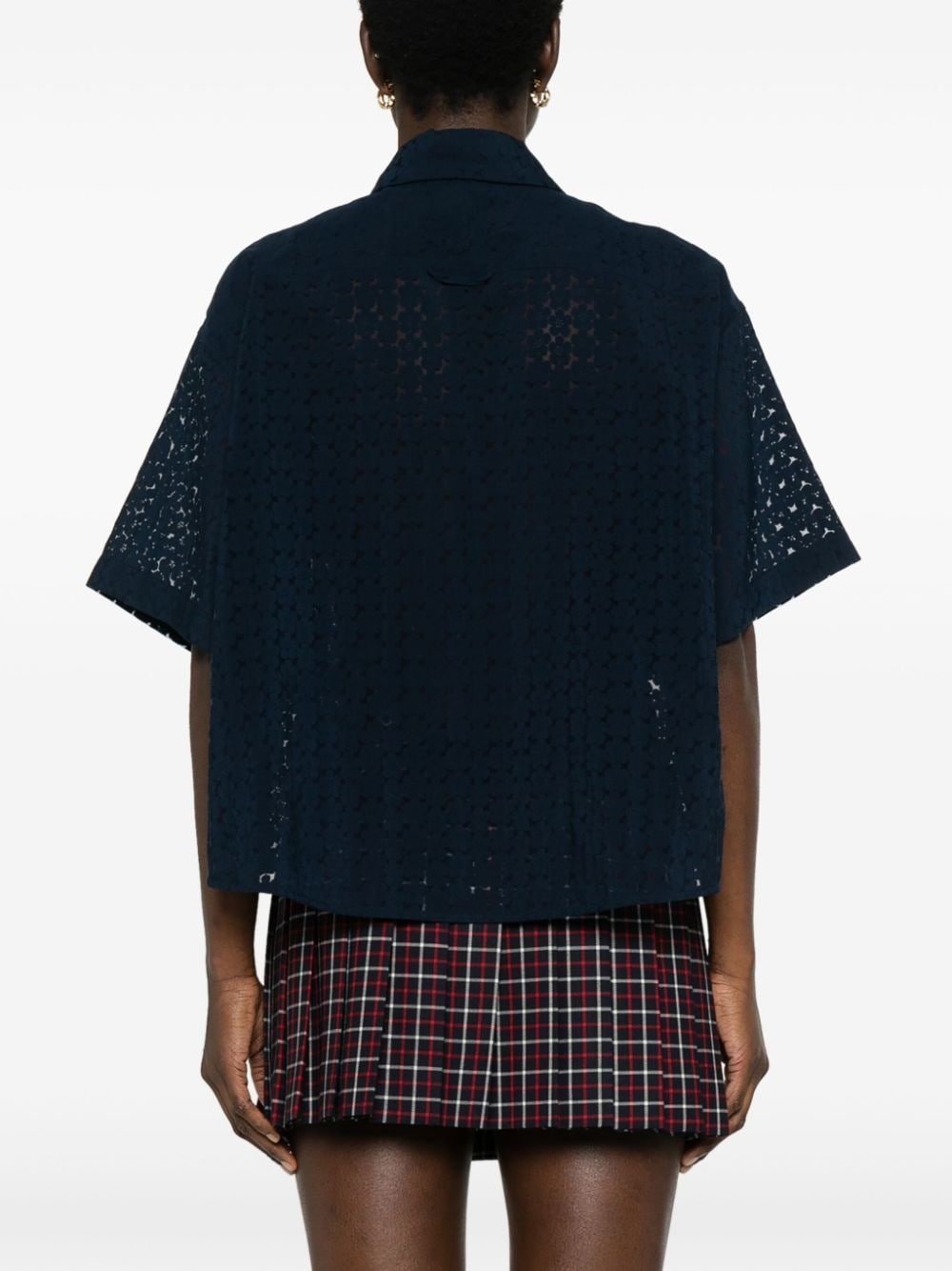 Boke Devore cropped shirt - 4