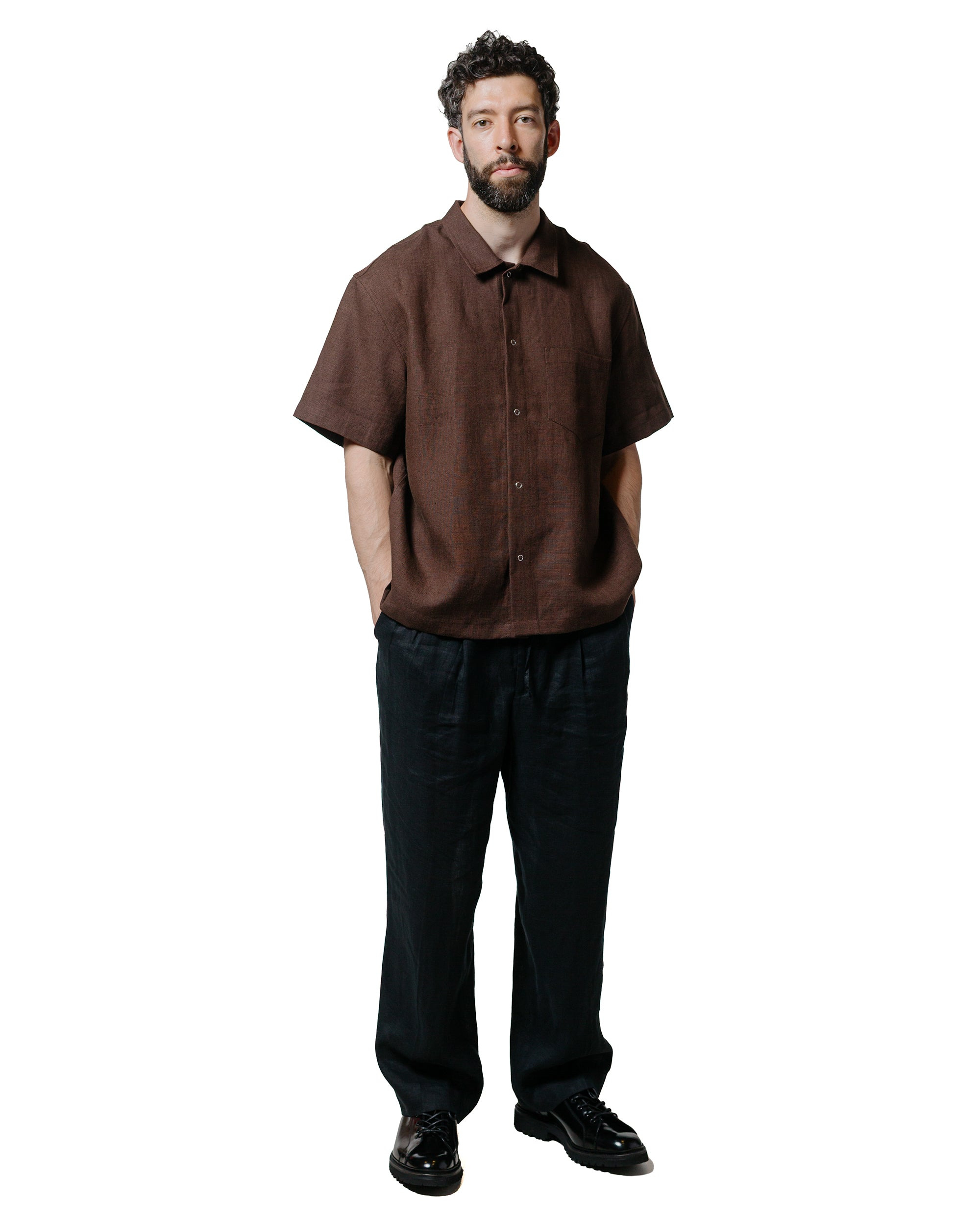 Sundown Shirt Chocolate Brown Welterweight Linen - 4