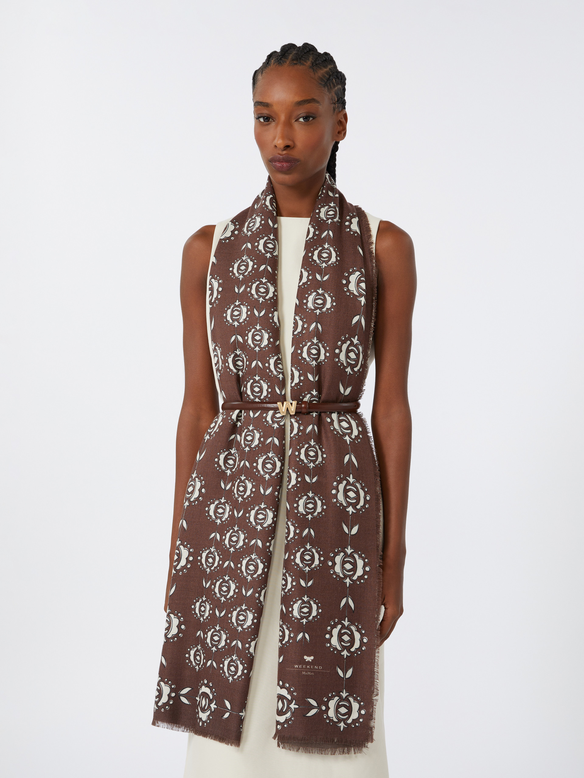 TAMBUTO Wool and silk stole - 4