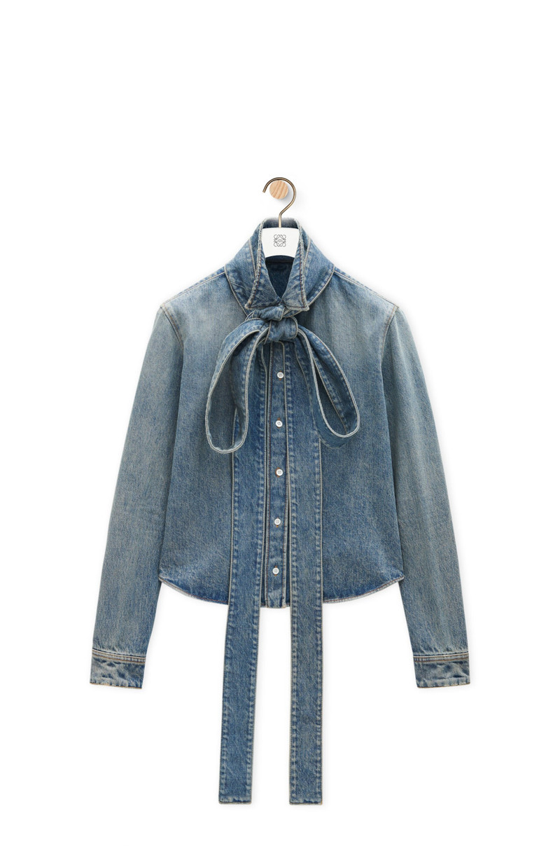 Bow shirt in denim 1