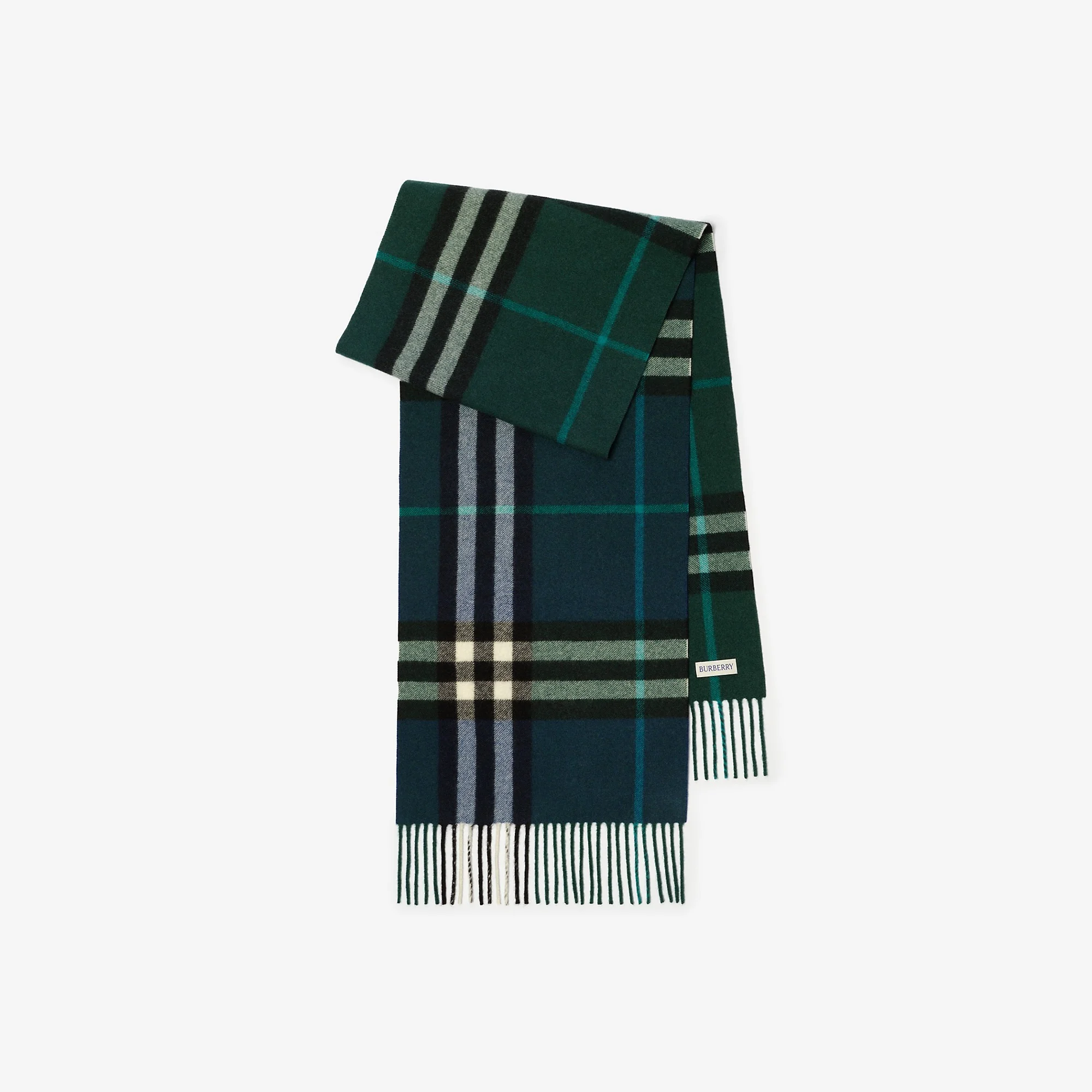 Gradient Check Cashmere Scarf - 1