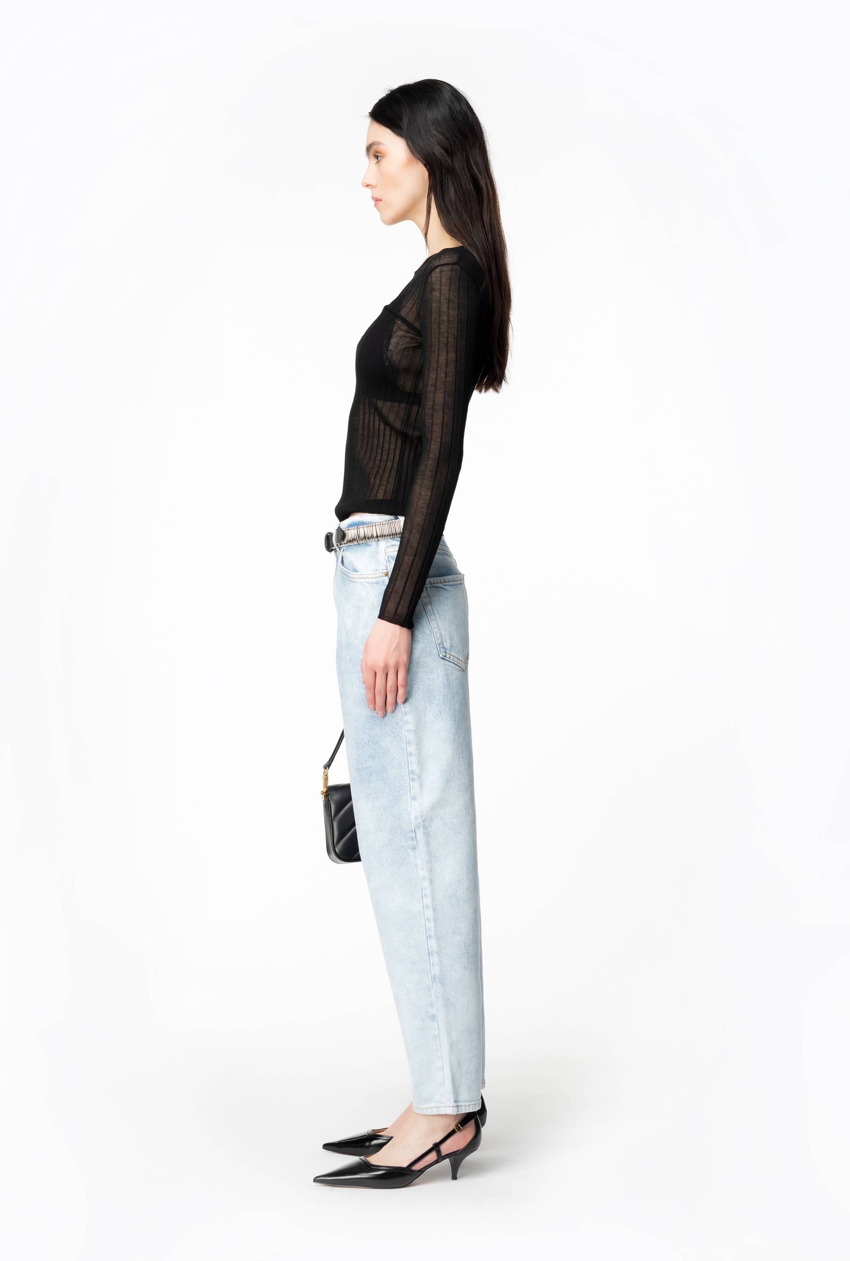 MOM-FIT JEANS IN OCEAN BLUE DENIM - 3