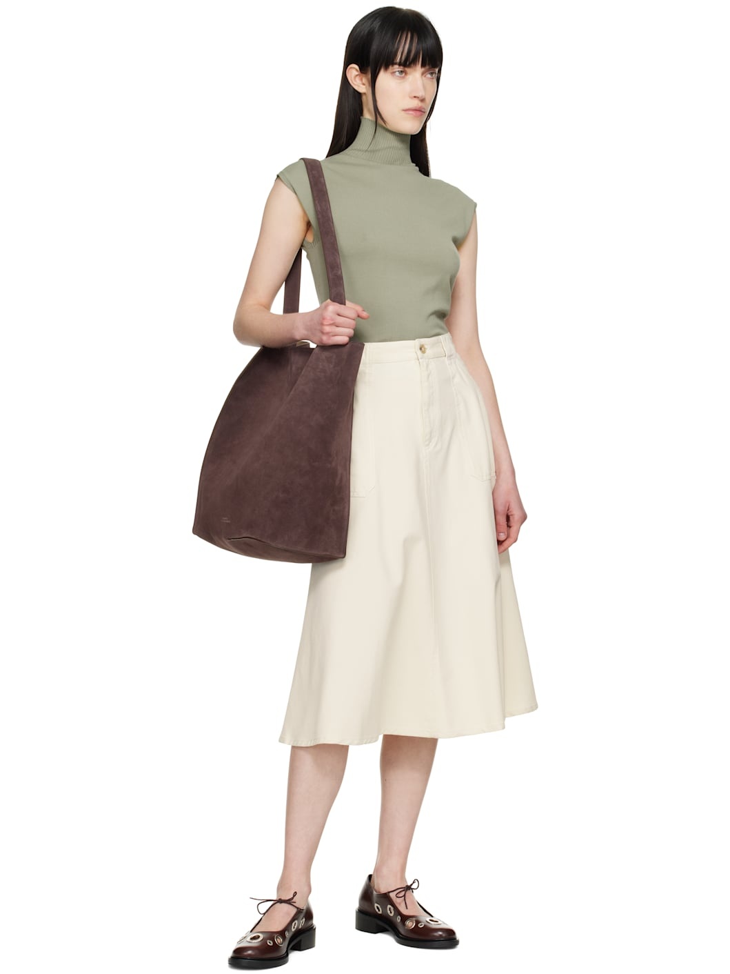A. P.C. Off-White Laurie Midi Skirt - 4