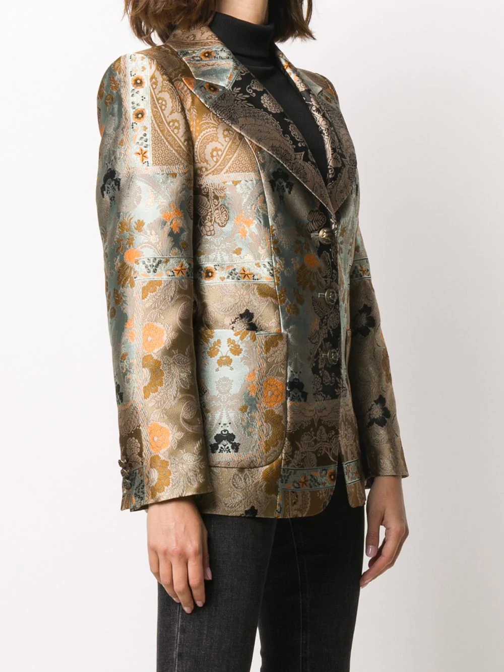 patchwork jacquard jacket - 3