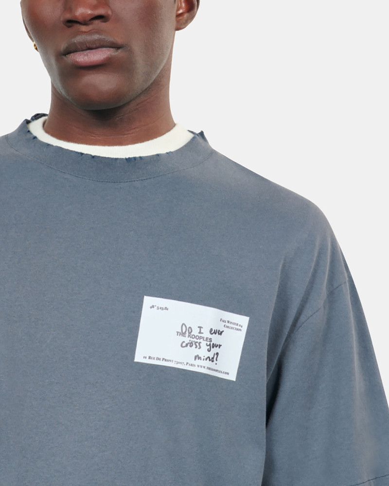 BLUE BUSINESS CARD SERIGRAPHY T-SHIRT 6
