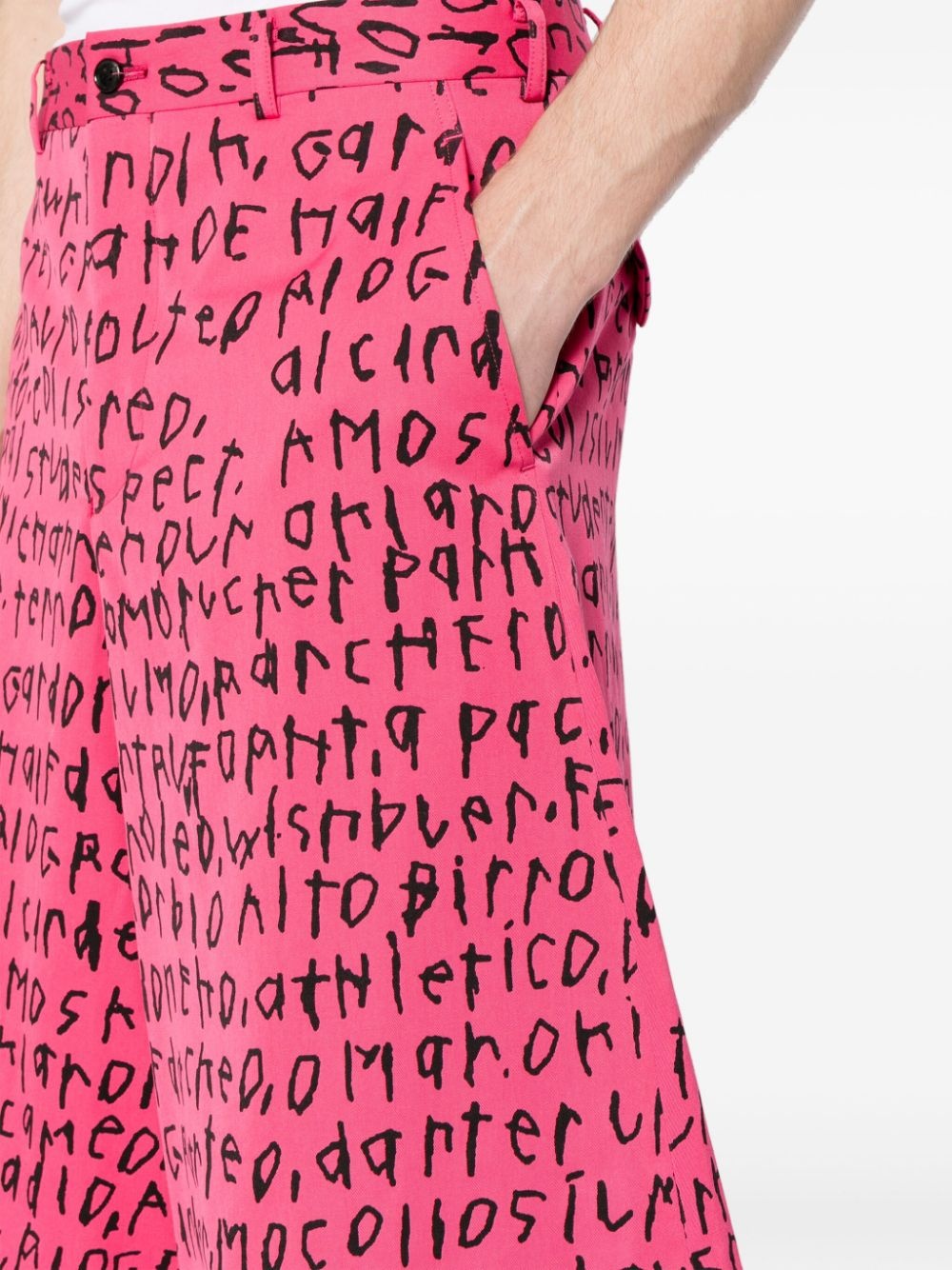 graphic-print wool shorts - 5