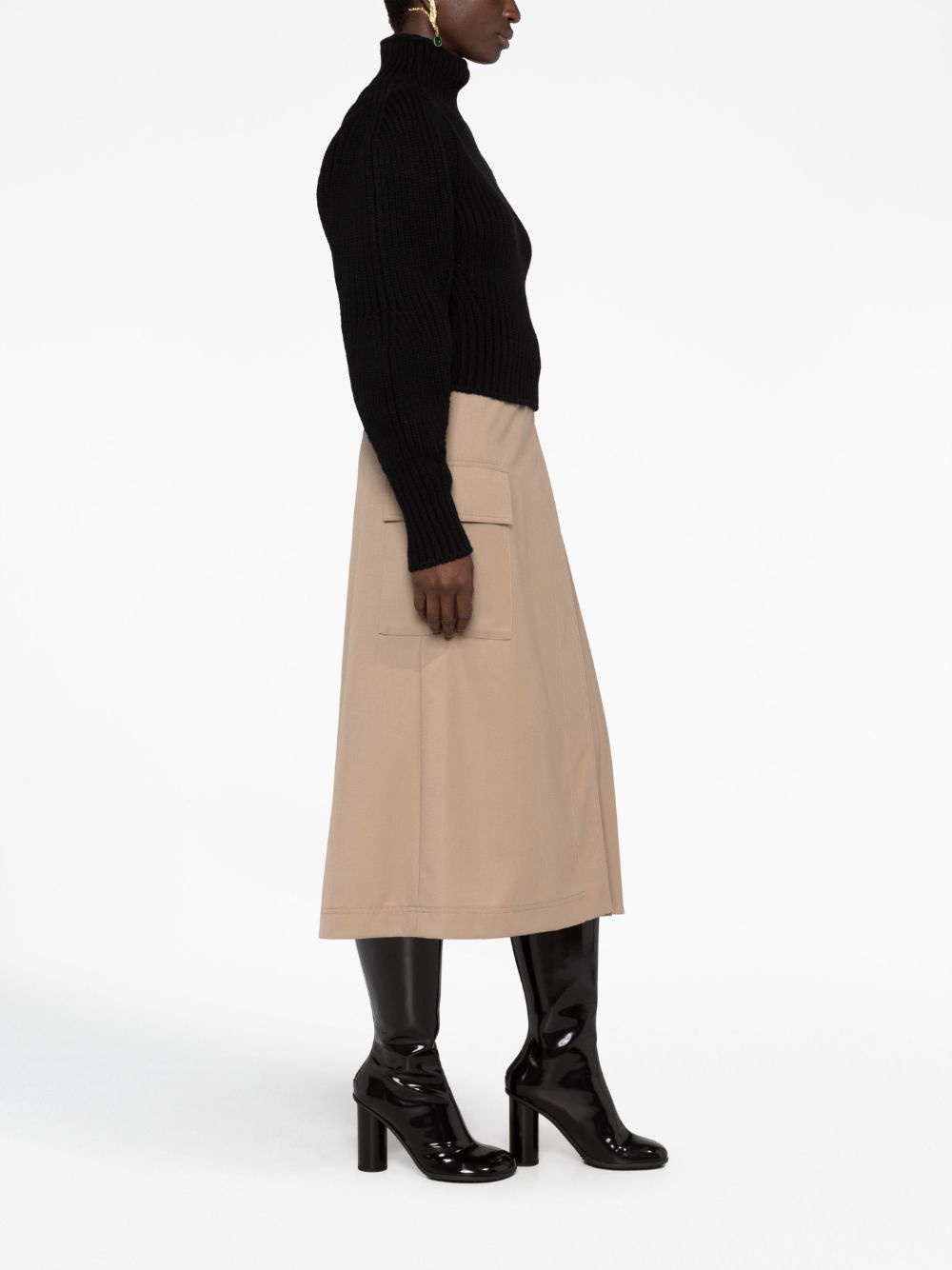 high-neck ribbed-knit jumper - 6