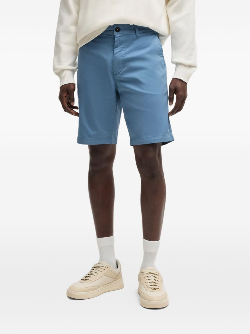zip-fly cotton shorts - 1