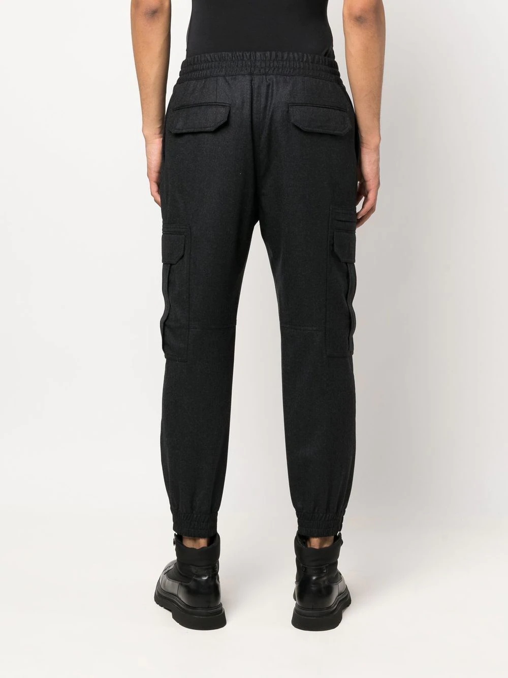 wool cargo-style track pants - 4