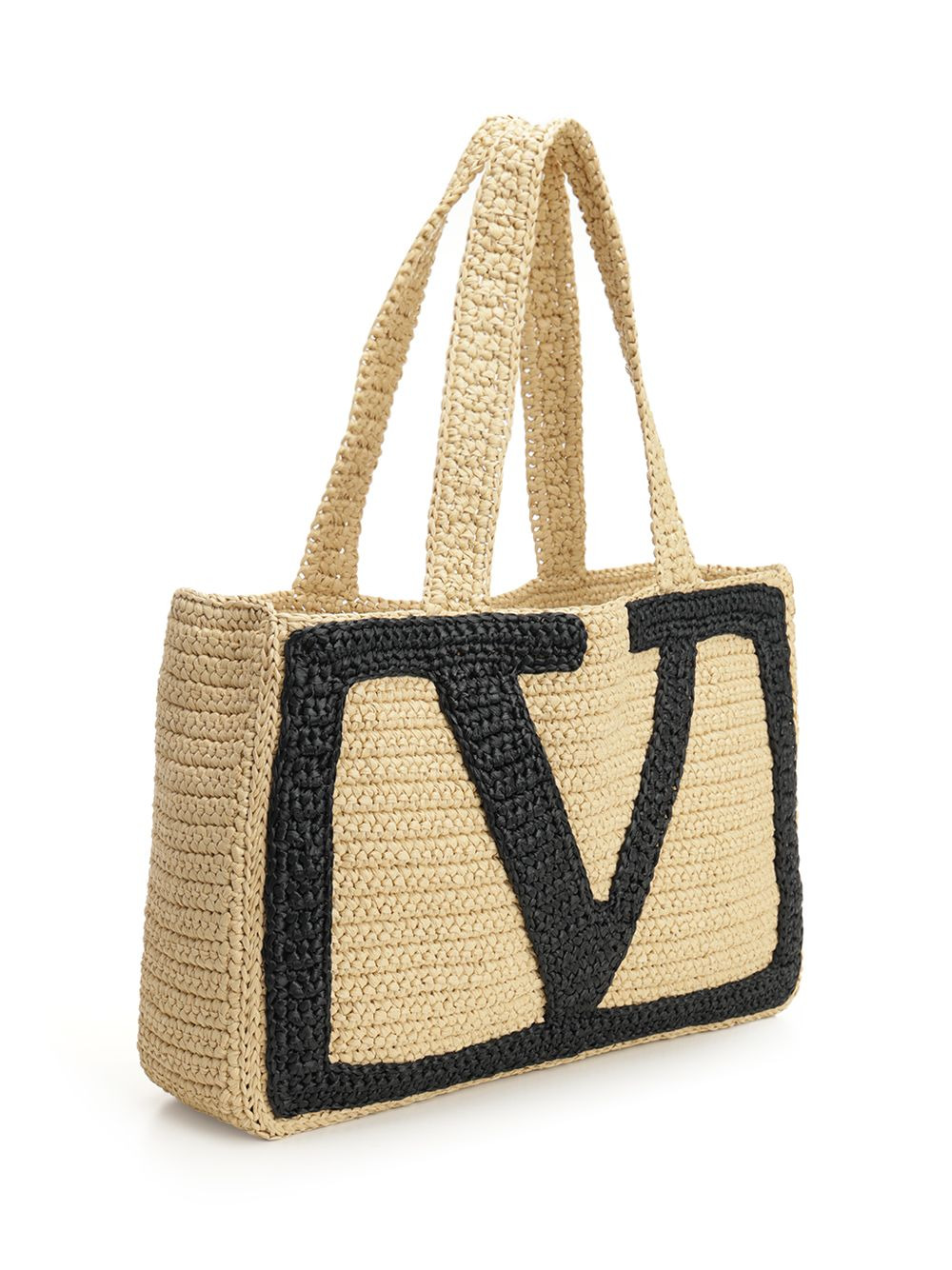 Large Tote | Viva Superstar Crochet | Crochet Rafia Handbags Beige - 2