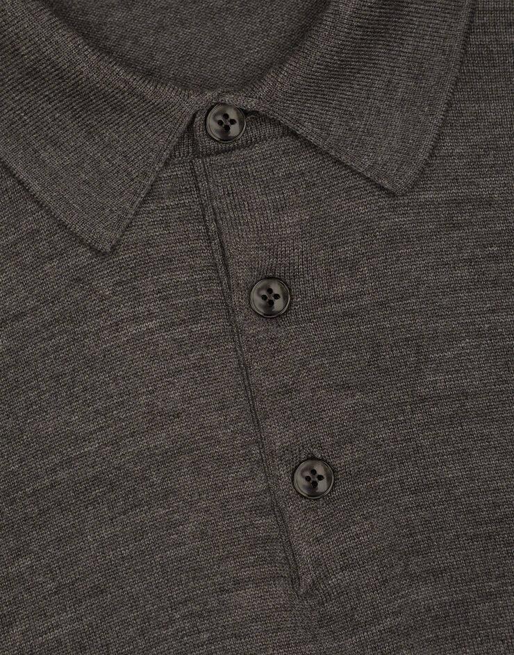 Wool polo-shirt with branded tag - 4