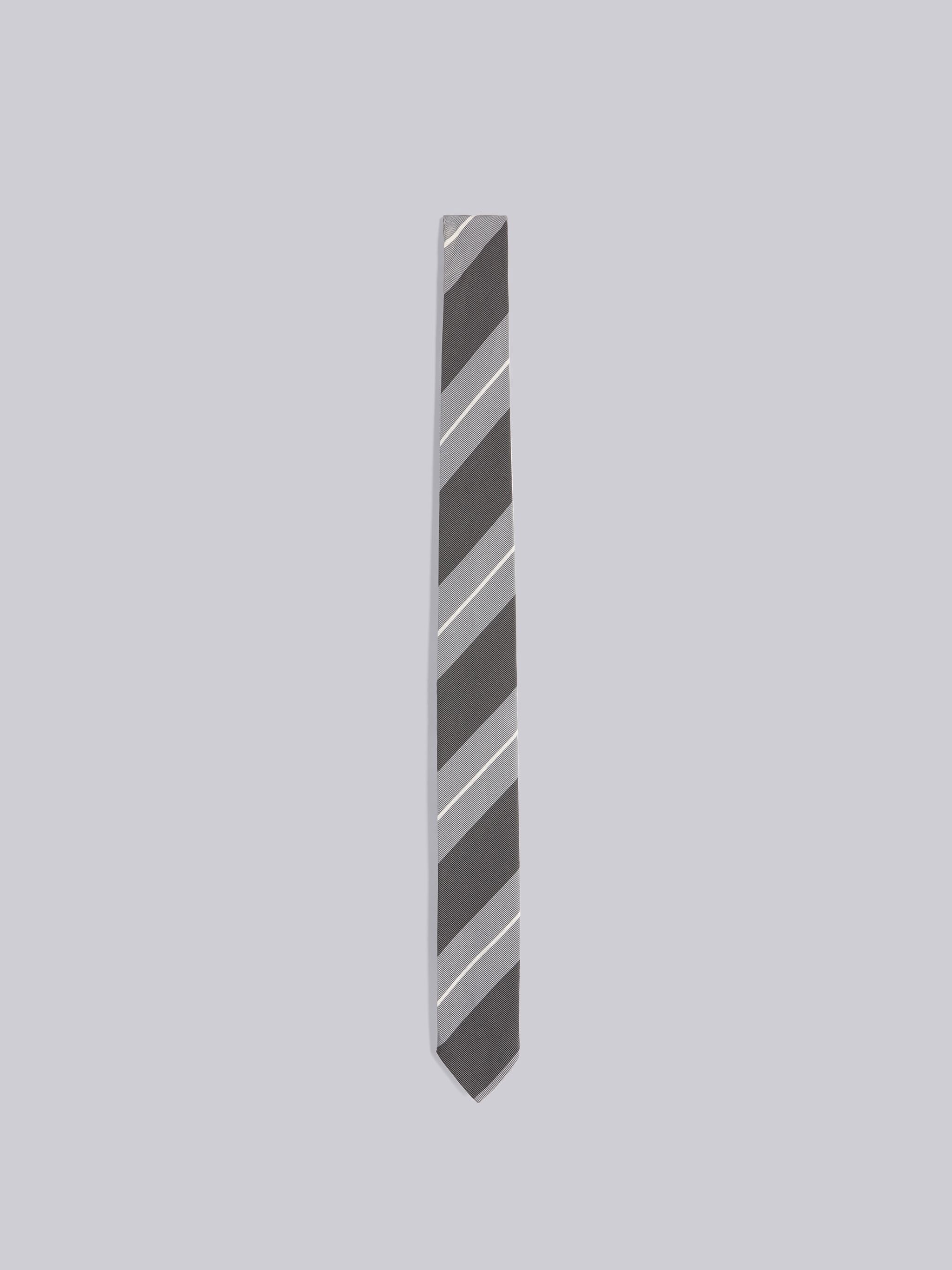 COTTON SILK STRIPE JACQUARD CLASSIC TIE - 1