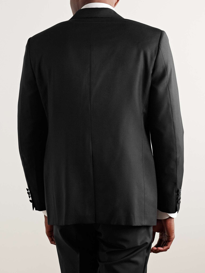 Satin-Trimmed Wool and Lyocell-Blend Jacquard Tuxedo Jacket 4