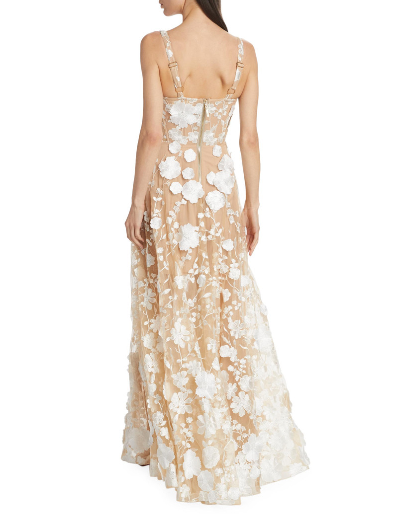 Women's Jasmine Embroidered Floral Gown - Cream 5