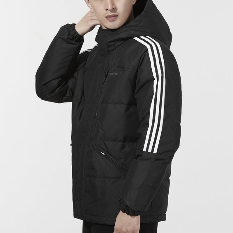 adidas neo M Dwn Wnt Prka Stay Warm Windproof hooded down Jacket Black H45292 - 5