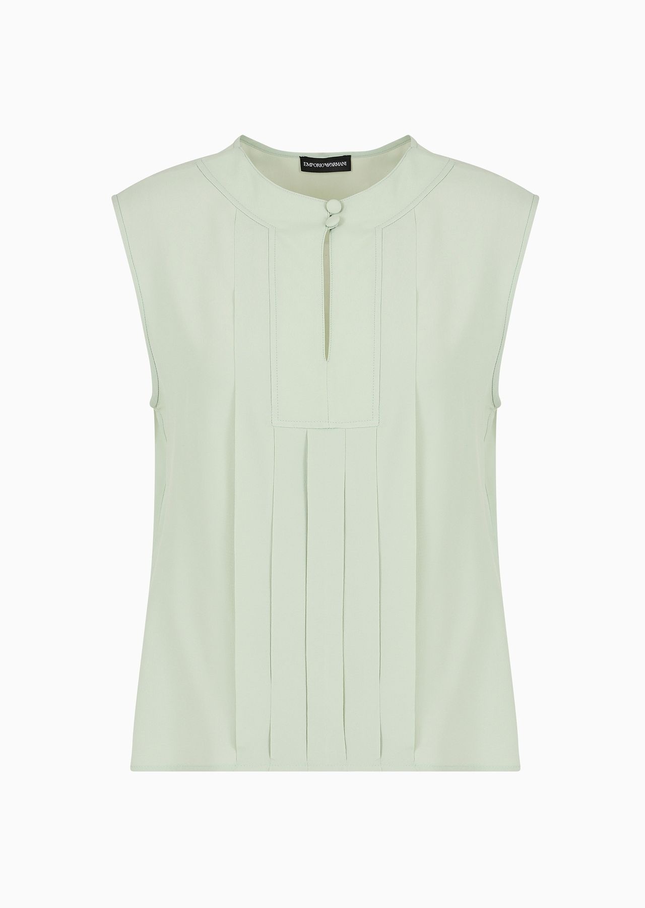 Plastron top in a silk-blend crêpe de Chine - 1