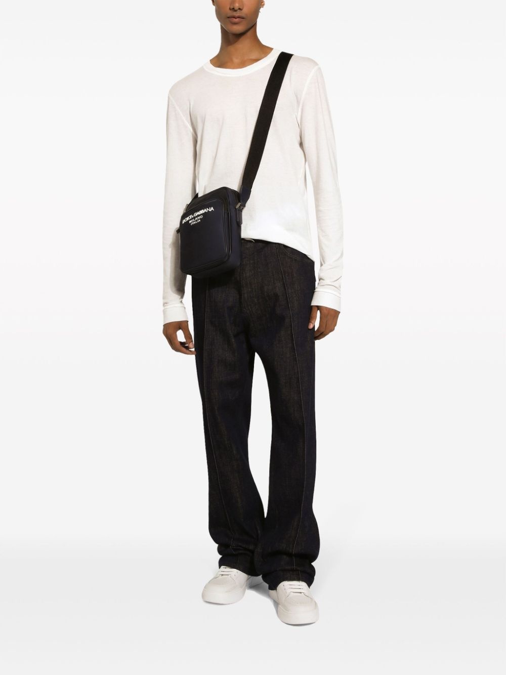 logo-print zip-fastening shoulder bag - 2