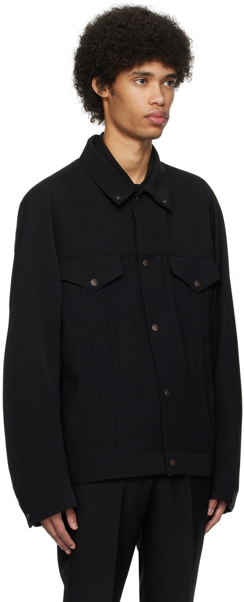 N.Hoolywood Black Buttoned Jacket outlook