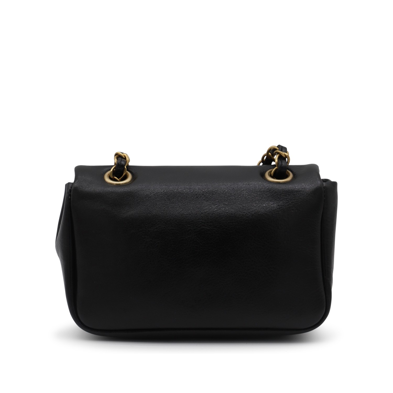 BLACK LEATHER SHOULDER BAG - 3