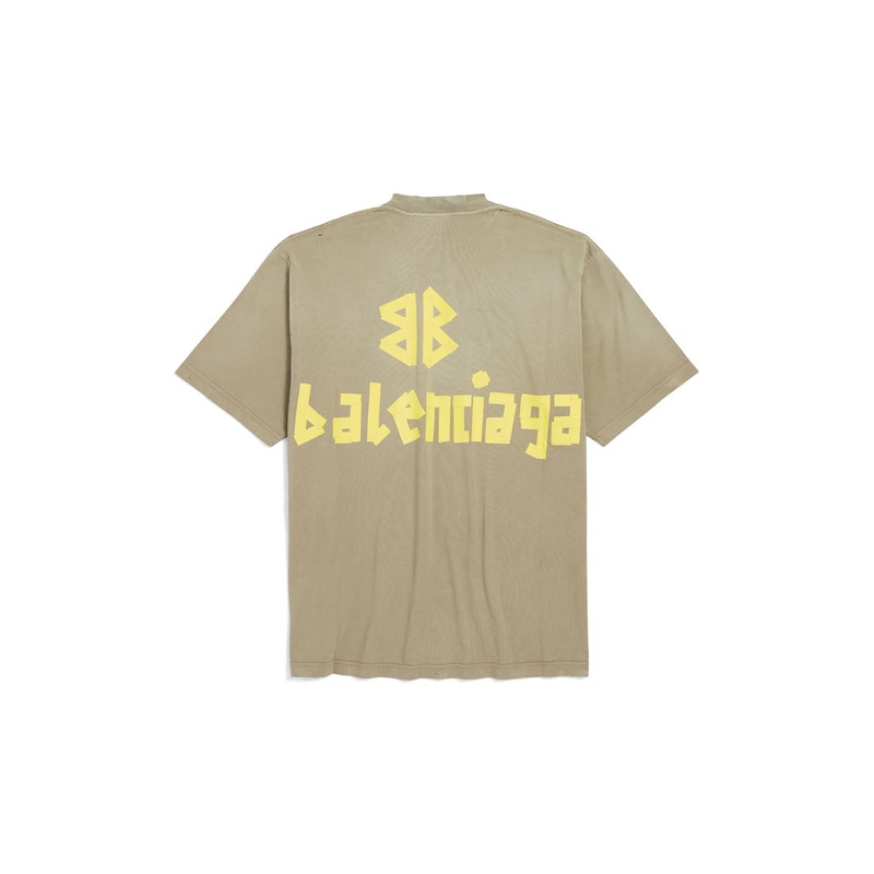 BALENCIAGA Men's Tape Type T-shirt Medium Fit in Army Green outlook