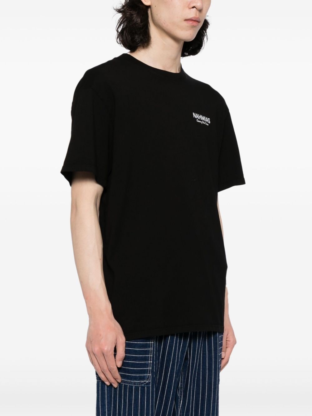 logo-embroidered cotton T-shirt - 3