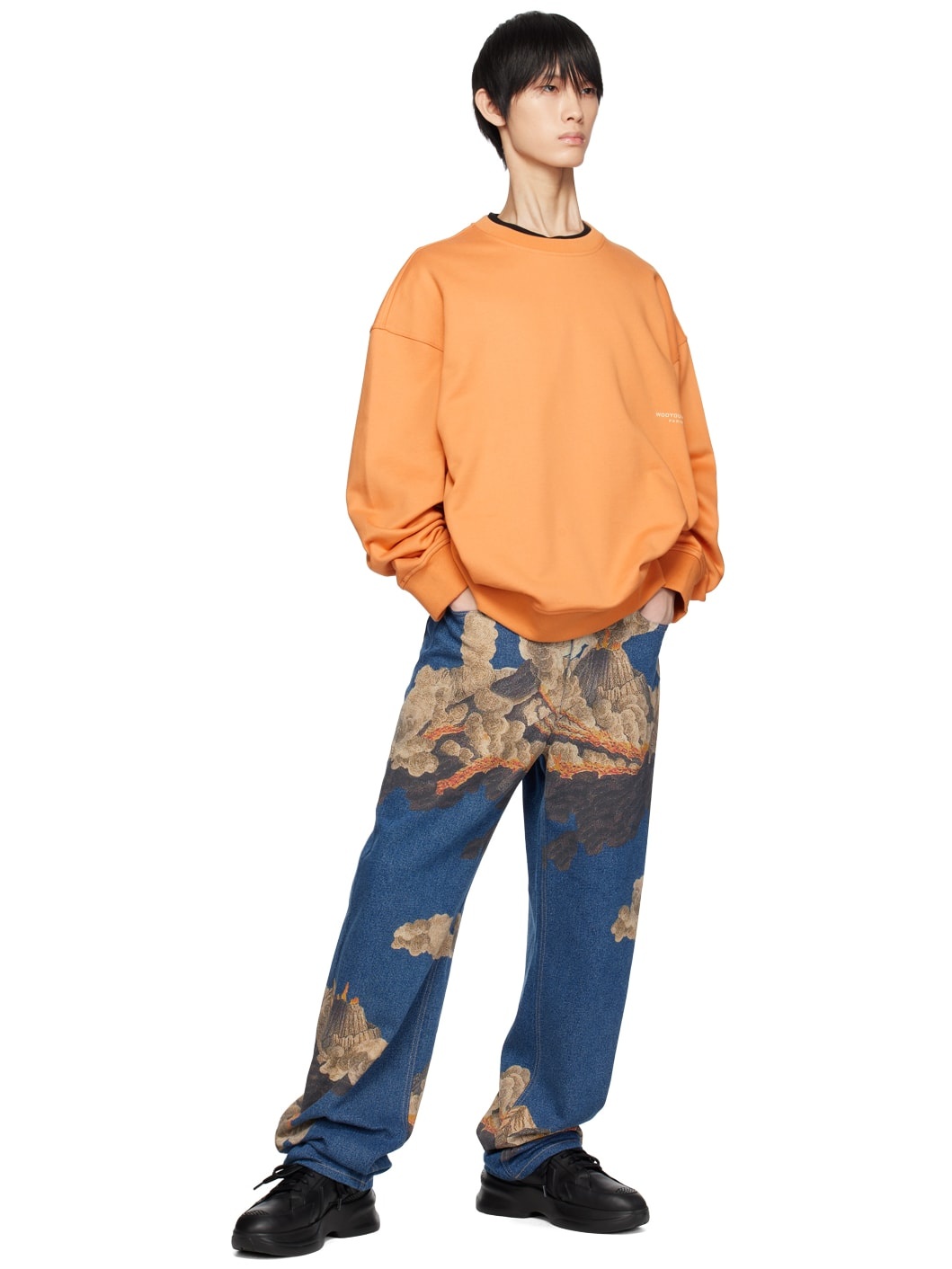 Orange Leather Patch Sweatshirt - 4
