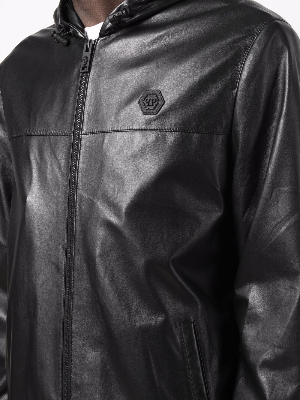 Hexagon lambskin windbreaker - 5