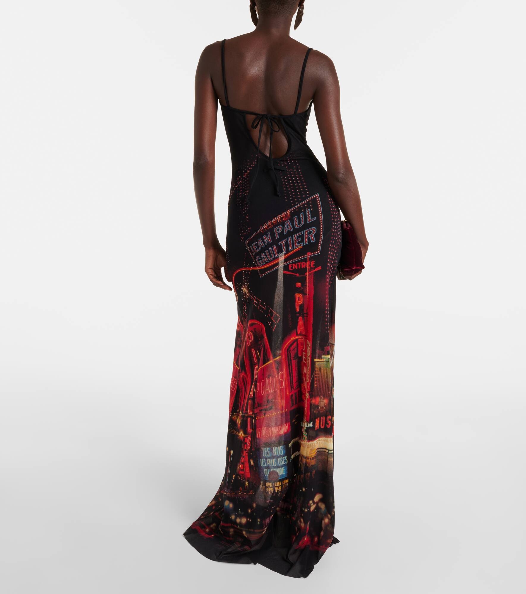 Printed mesh slip dress - 3