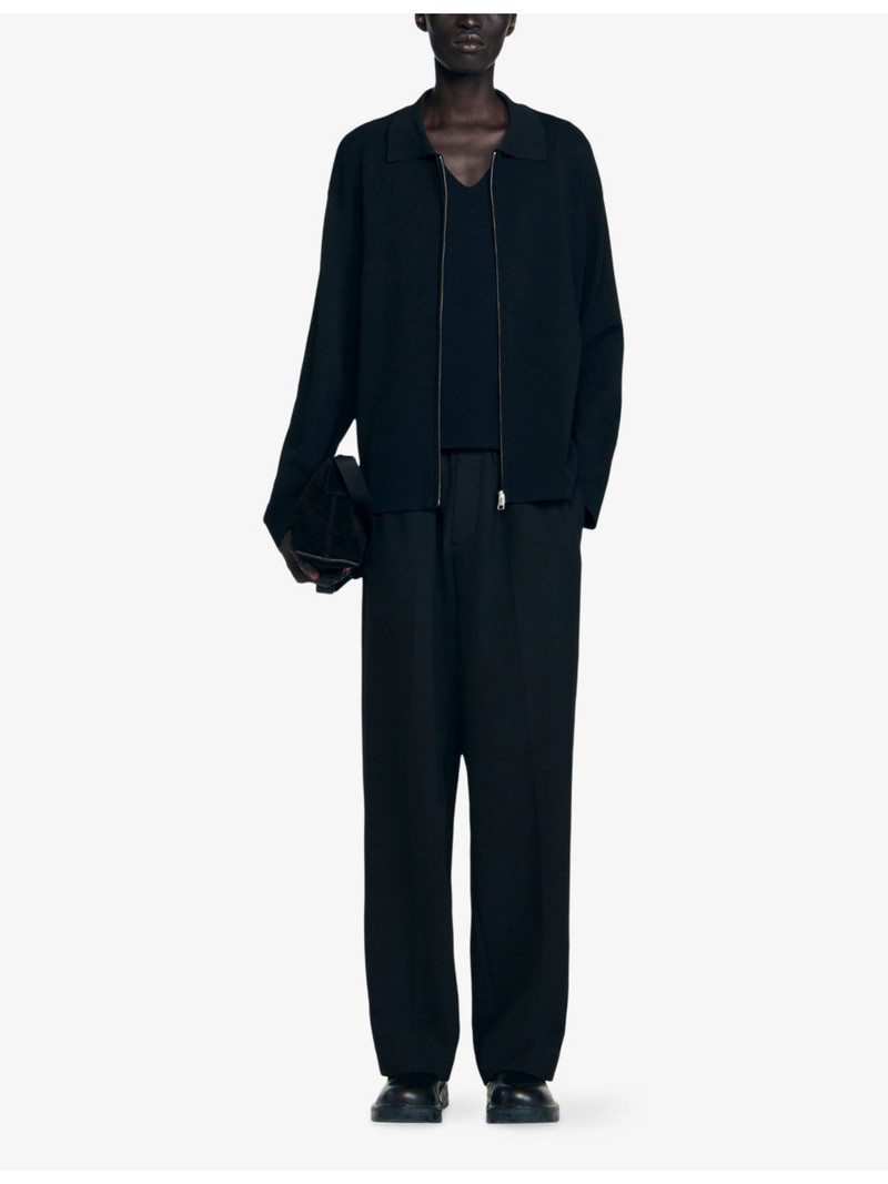 Sandro Relaxed-Fit Zip-Up Knitted Cardigan outlook