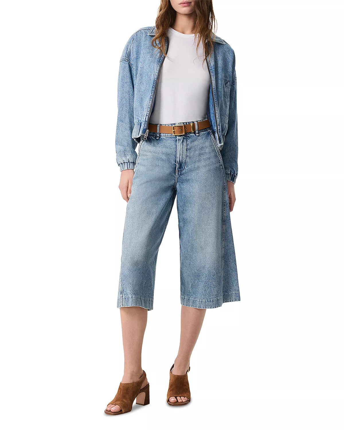 Jamie High Rise Tailored Culotte Jeans in Pacific - 6