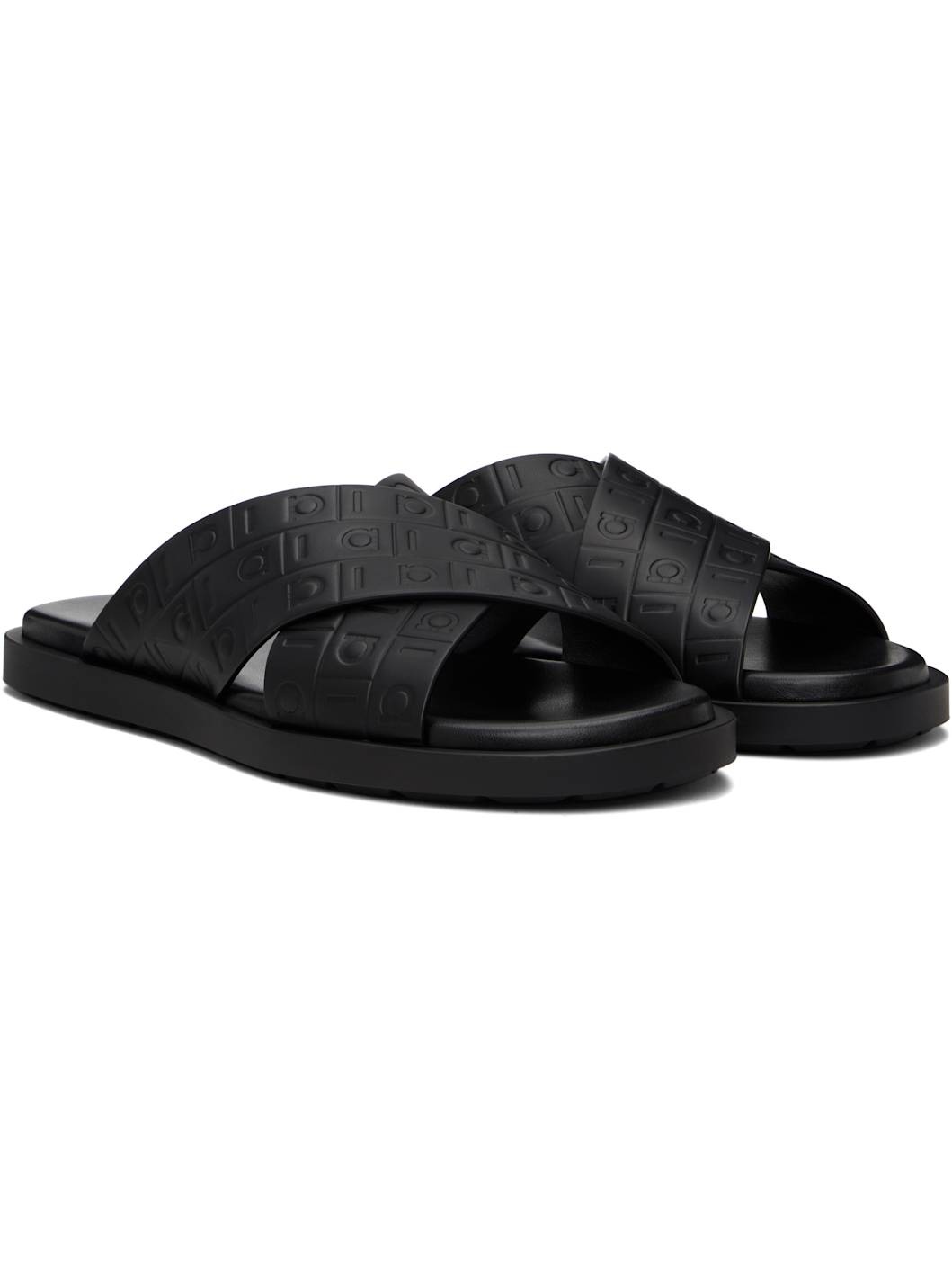 Black Monogram Sandals - 4