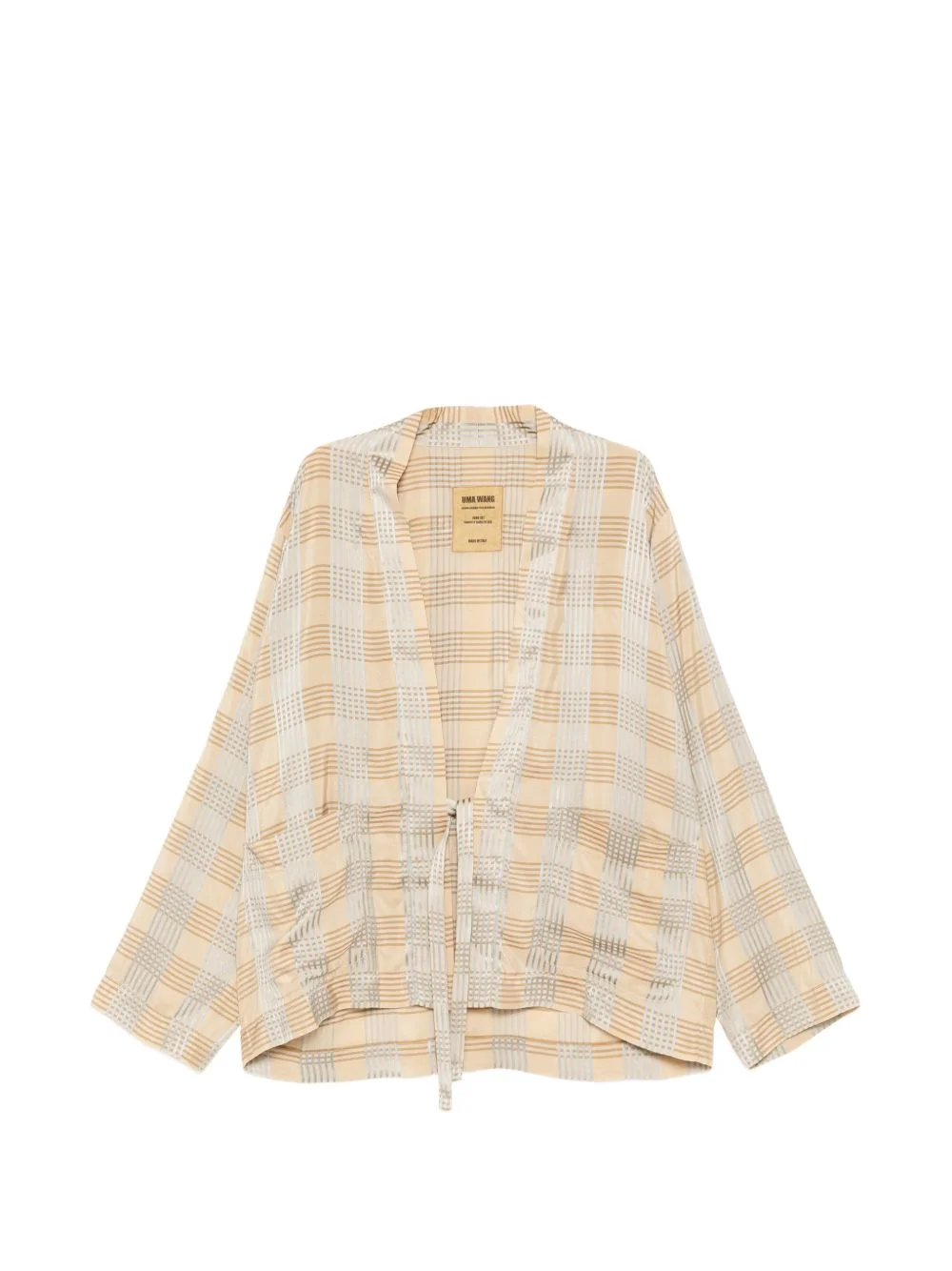 tie detail plaid jacket - 1