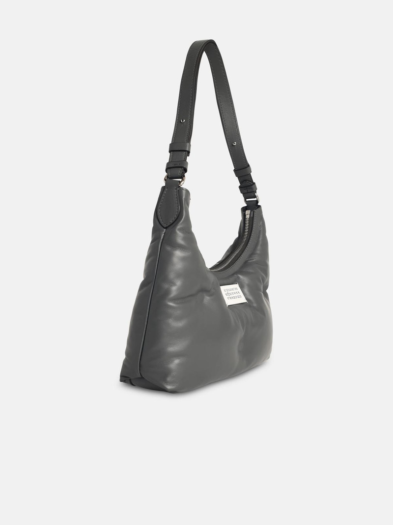 Maison Margiela 'HOBO GLAM SLAM' SMALL BAG IN PEBBLE GREY LEATHER outlook