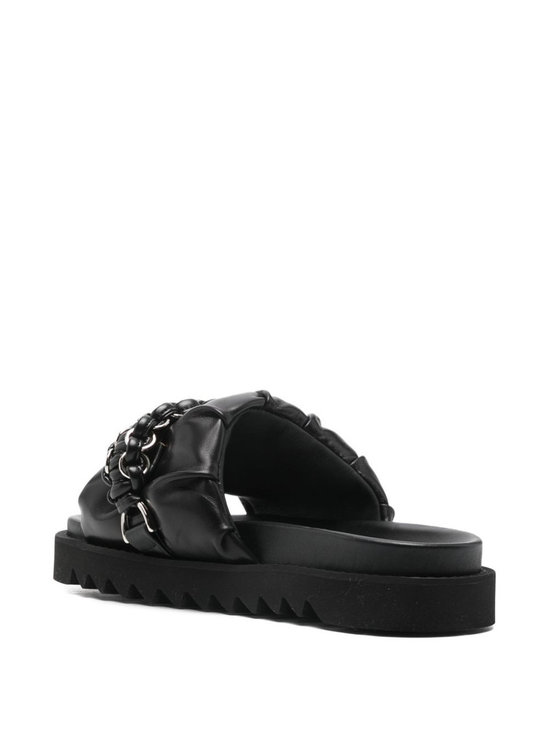 chain-detail gathered leather sandals 3