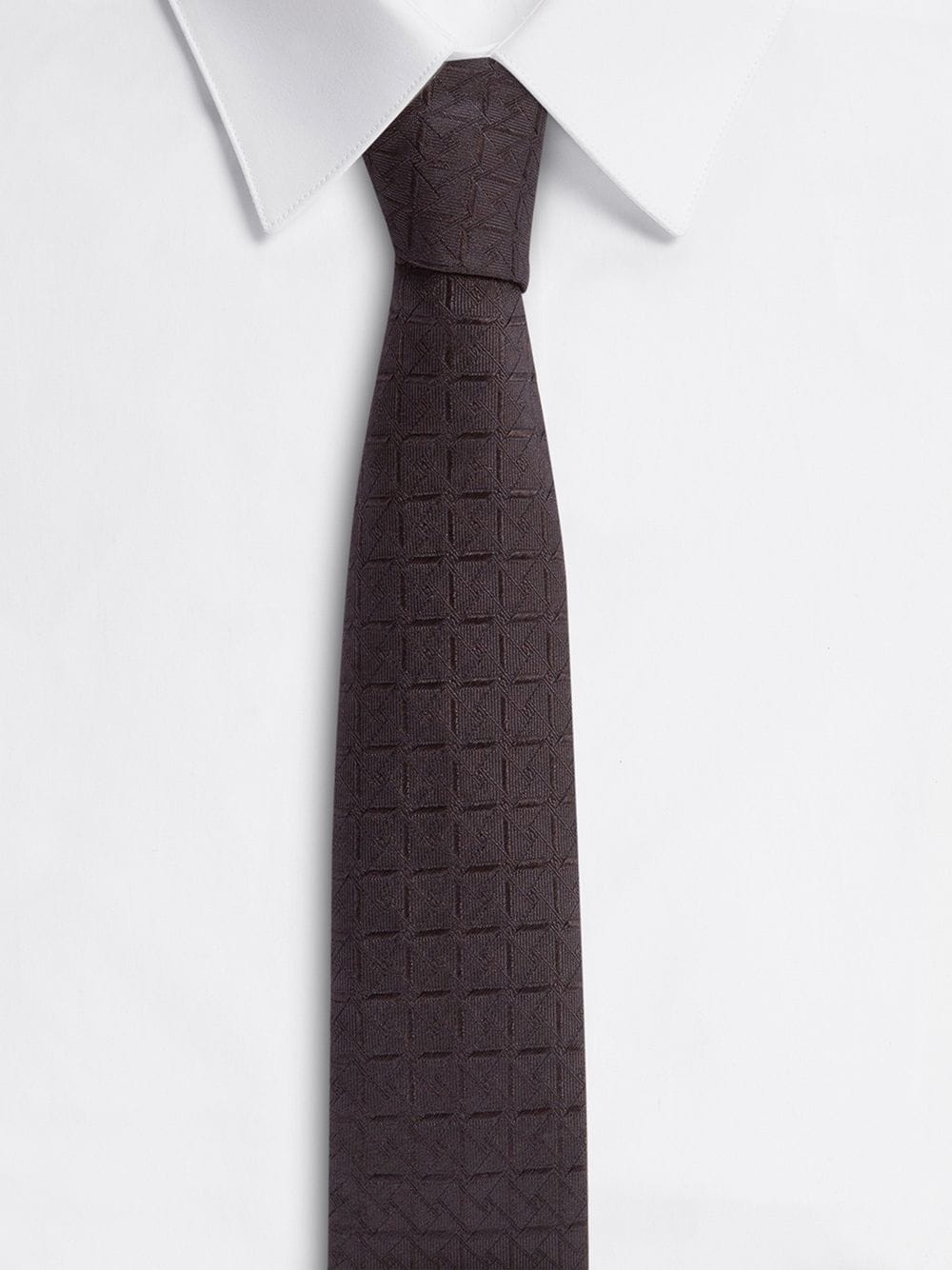 patterned jacquard silk tie - 2