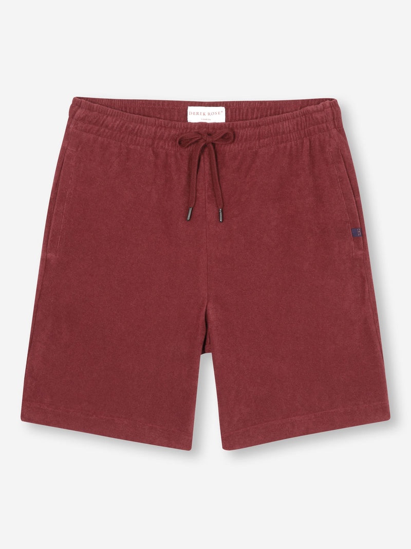 Men's Towelling Shorts Isaac Terry Cotton Burgundy - 1