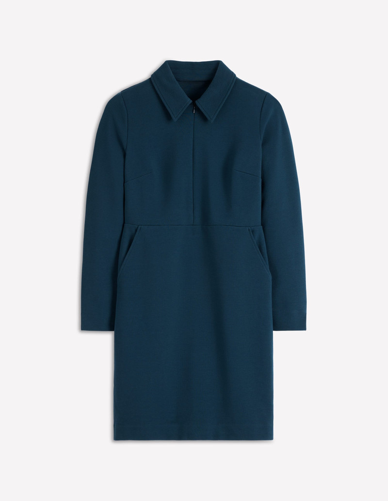 Cam Zip-up Ottoman Dress-Midnight Ocean 1